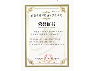 热烈祝贺明硕环境集团获得2021年度山东省循环经济科学技术奖二等奖